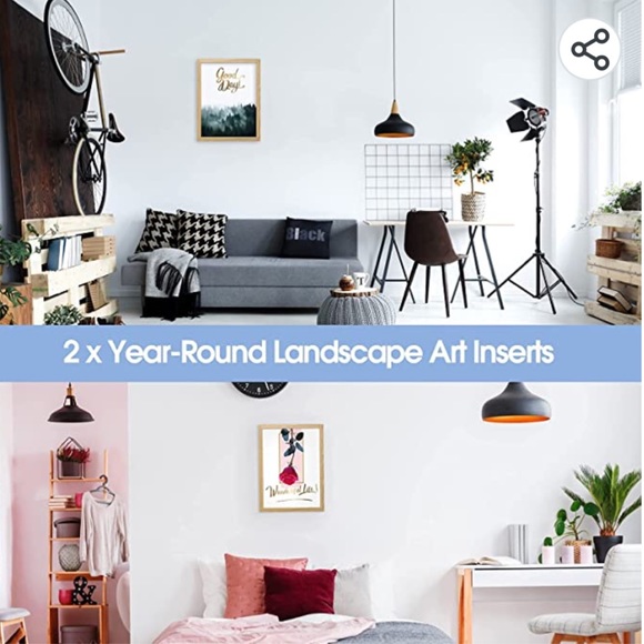 Farmhouse Wall Sign 12 Interchangeable Pictures Art 13x17'' Rustic Picture Frame - Picture 5 of 8